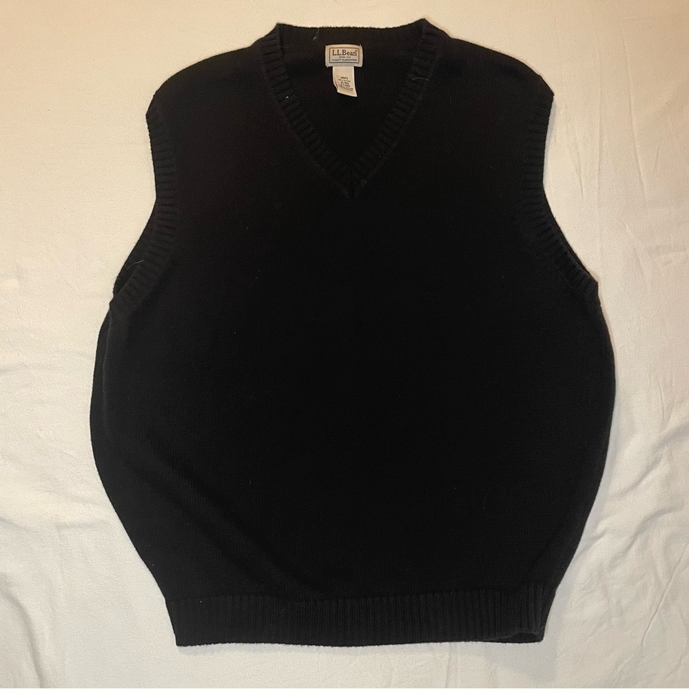 Vintage Black L.L.Bean Sweater Vest Black XL